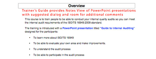 TS 16949 Internal Auditor Training 2